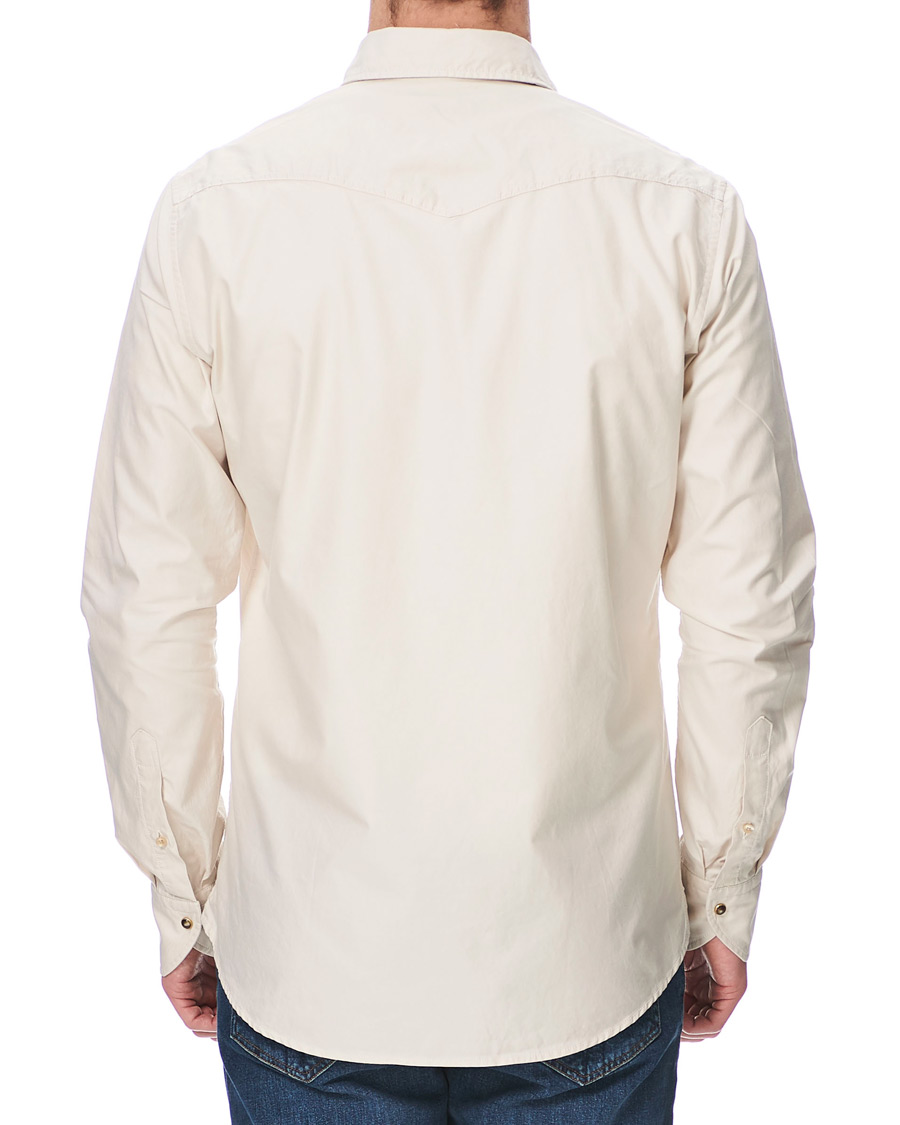 Herre | Skjorter | Stenströms | Slimline Twill Western Shirt Beige