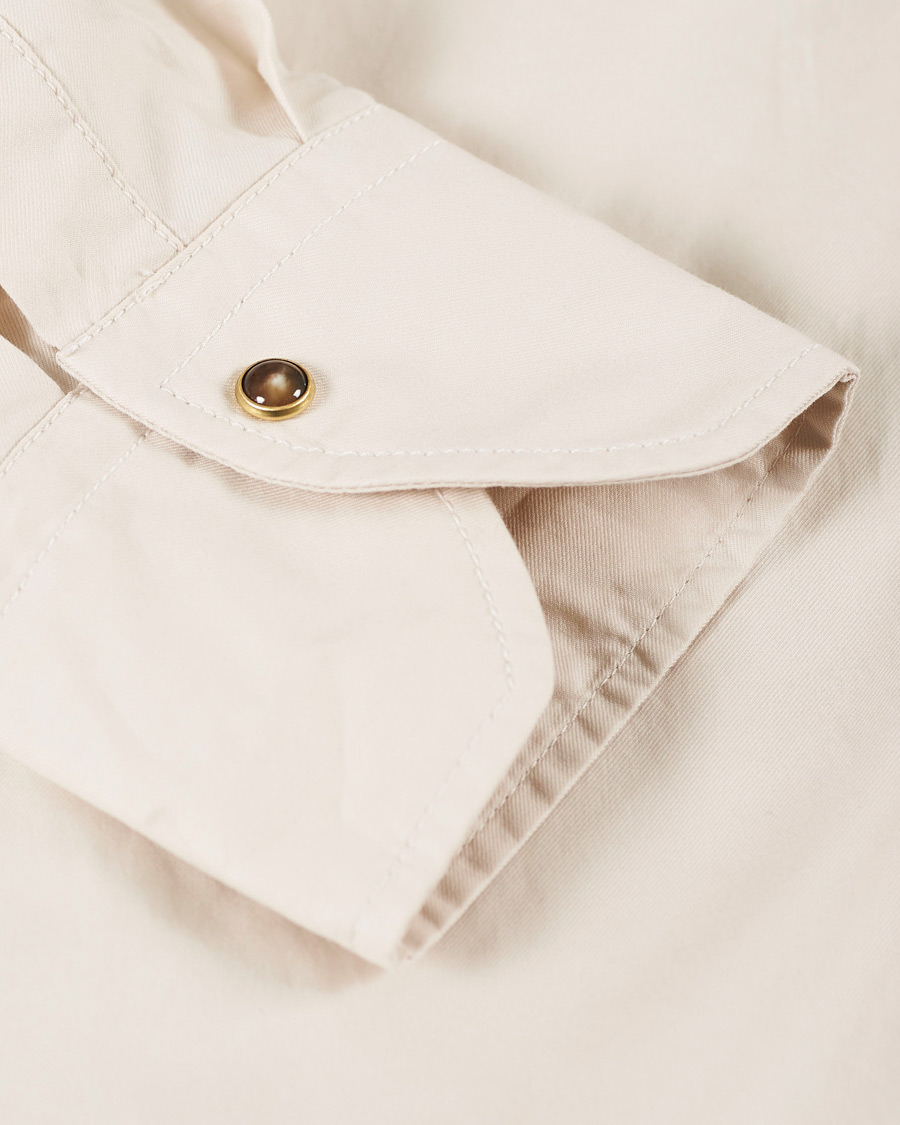 Herre | Skjorter | Stenströms | Slimline Twill Western Shirt Beige
