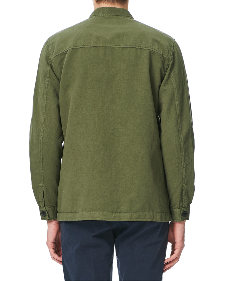 Herre | Skjorter | Sunspel | Cotton/Linen Shirt Jacket Green