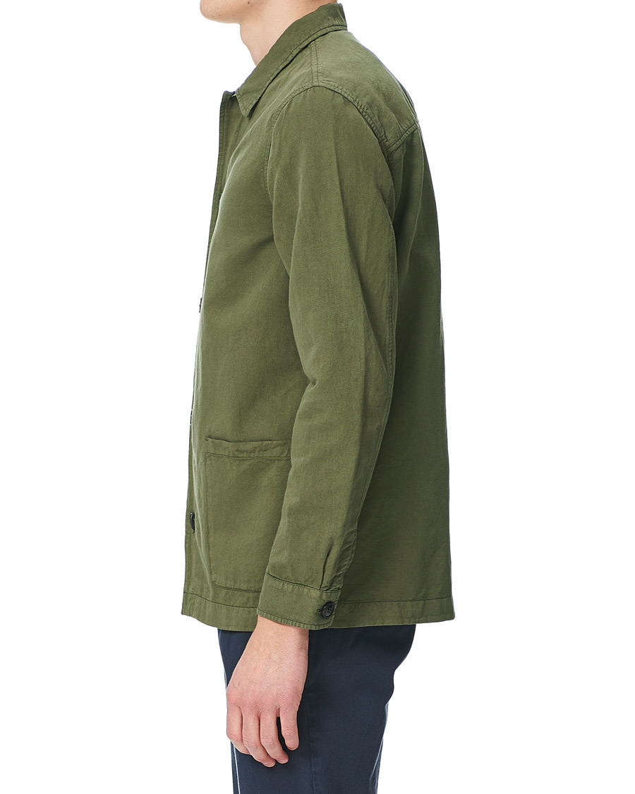 Herre | Skjorter | Sunspel | Cotton/Linen Shirt Jacket Green