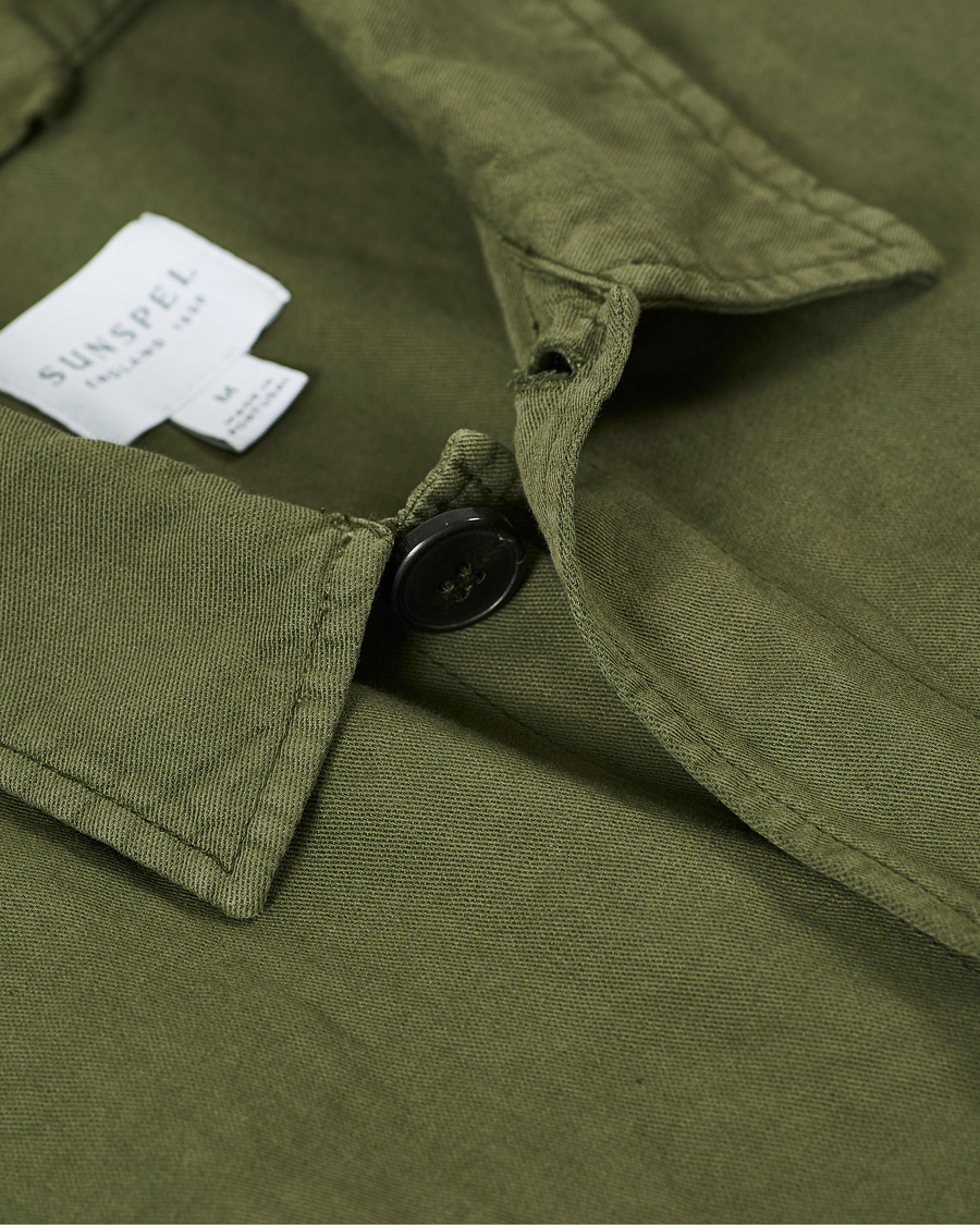 Herre | Skjorter | Sunspel | Cotton/Linen Shirt Jacket Green
