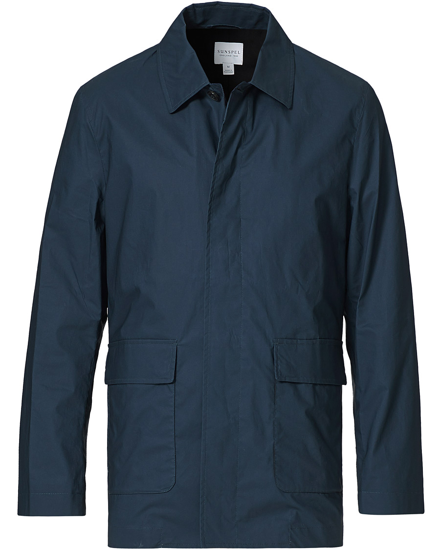 Herre | Jakker | Sunspel | Waxed Cotton Jacket Navy