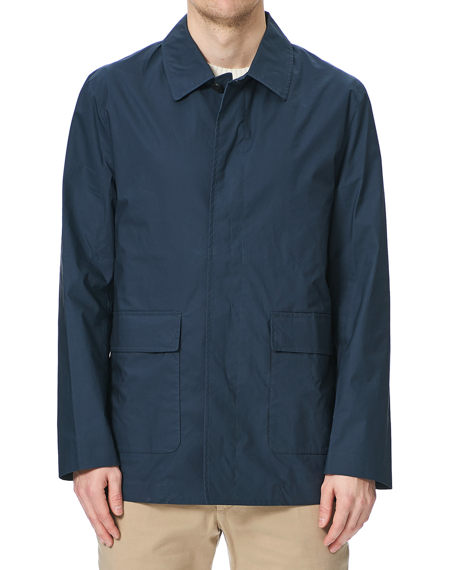 Herre | Jakker | Sunspel | Waxed Cotton Jacket Navy