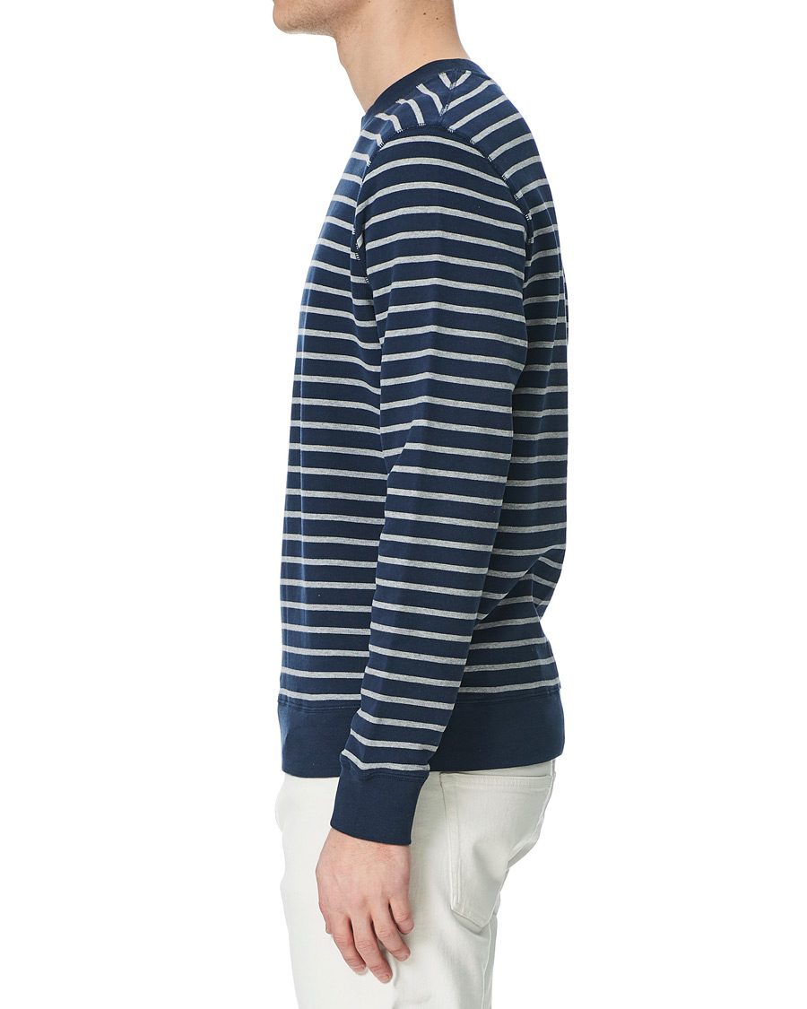 Herre | Gensere | Sunspel | Striped Loopback Sweatshirt Navy/Grey