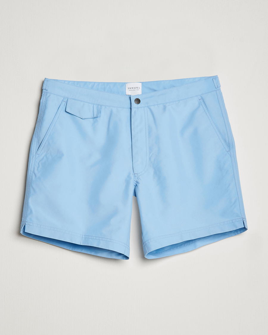 Herre | Badeshorts | Sunspel | Recycled Seaqual Tailored Swim Shorts Light Blue
