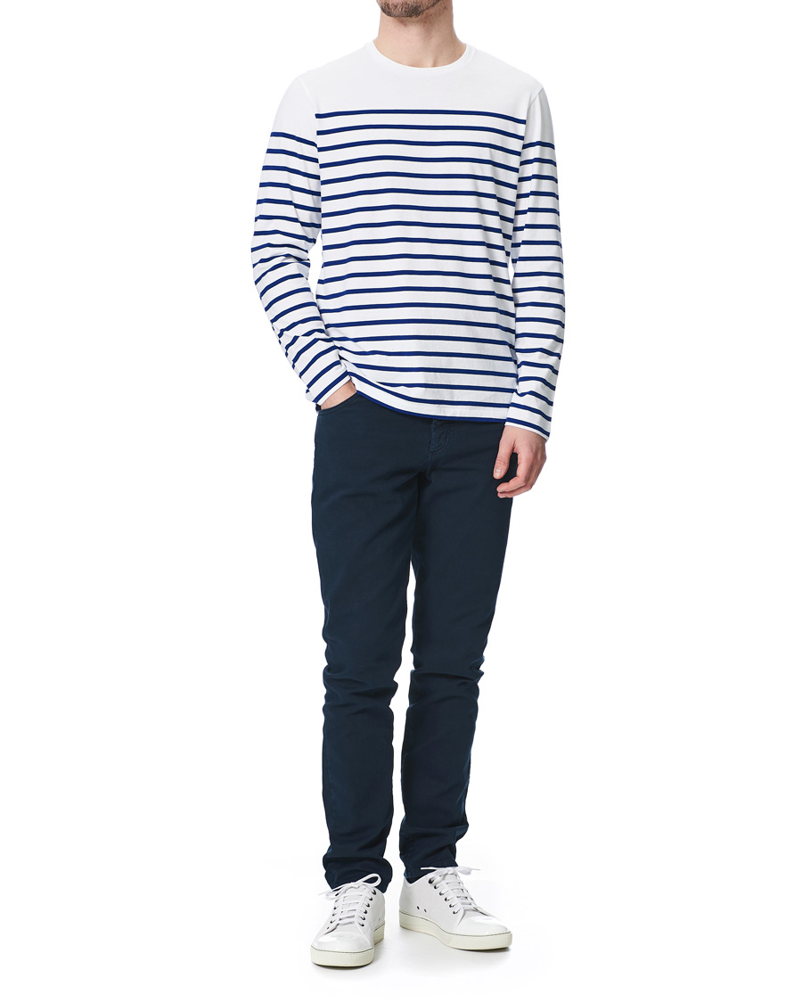 Herre | Gensere | Ralph Lauren Purple Label | Marine Light Pullover White/Royal Blue