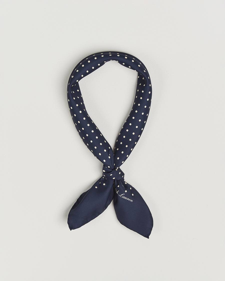 Herre | Scarves | Ralph Lauren Purple Label | Printed Dot Scarf Navy