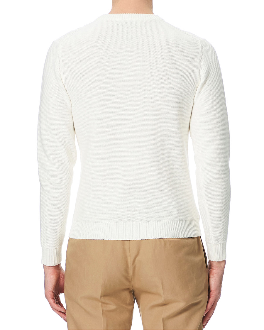 Herre | Gensere | Piacenza Cashmere | Aran Knit Cotton Sweater Off White