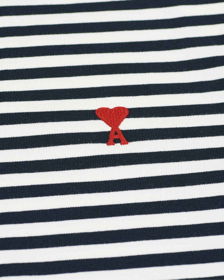 Herre | T-Shirts | AMI | Breton Stripe Long Sleeve Tee White/Navy