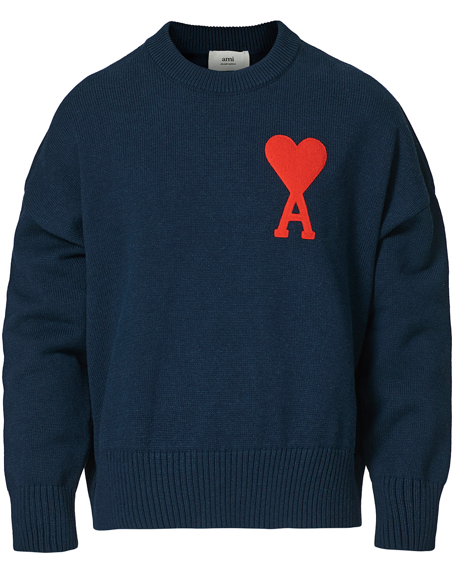 Herre | Gensere | AMI | Big Heart Oversize Sweater Navy