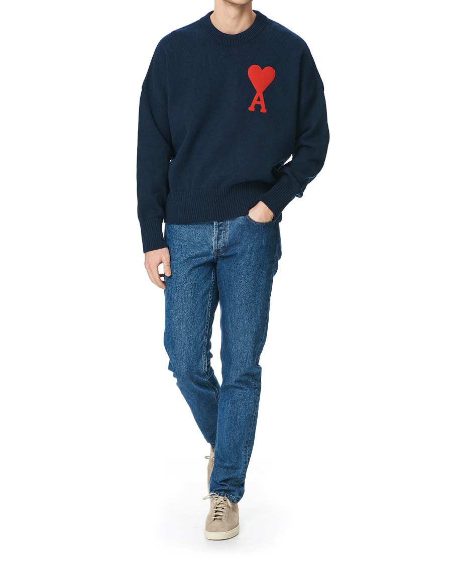 Herre | Gensere | AMI | Big Heart Oversize Sweater Navy