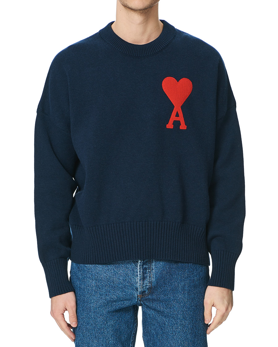 Herre | Gensere | AMI | Big Heart Oversize Sweater Navy
