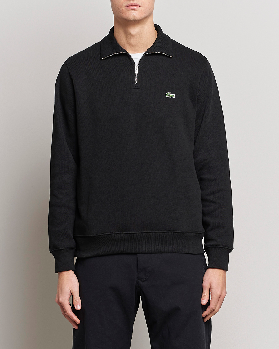 Herre | Klær | Lacoste | Rib Interlock Half Zip Black