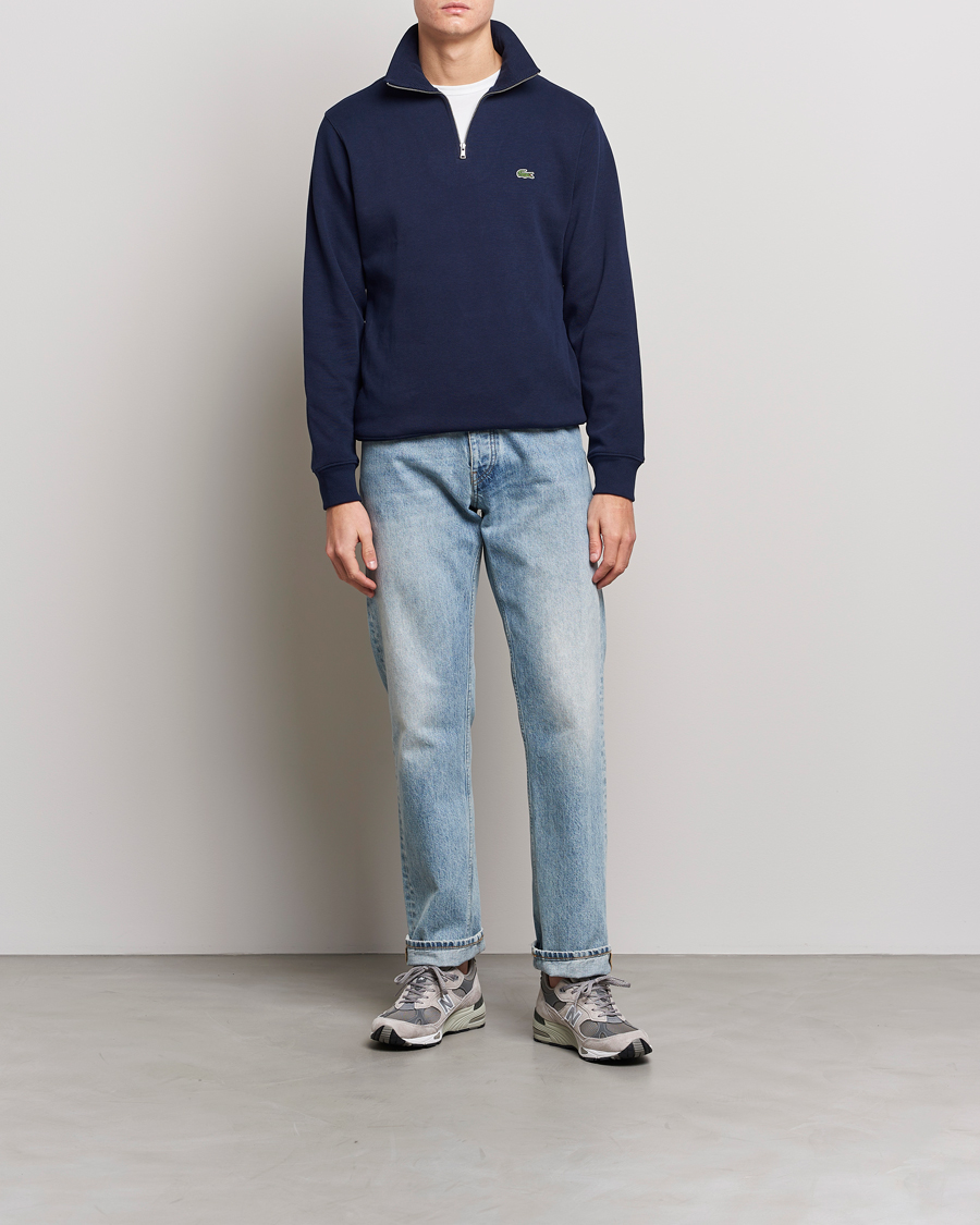 Herre | Gensere | Lacoste | Rib Interlock Half Zip Navy