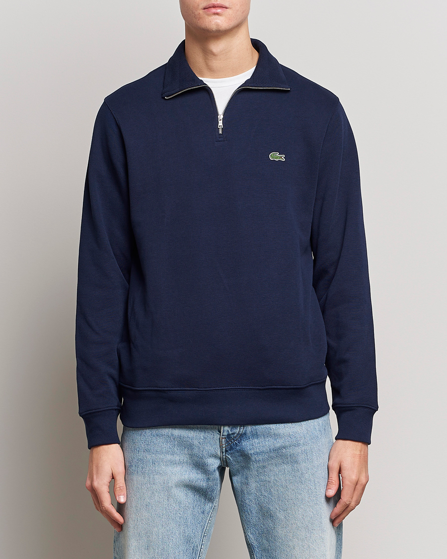 Herre | Tøj | Lacoste | Rib Interlock Half Zip Navy