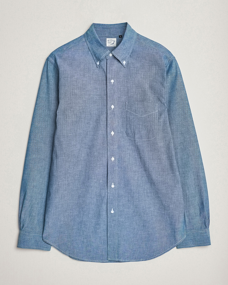 Herre | Jeansskjorter | orSlow | Denim Button Down Shirt Light Blue
