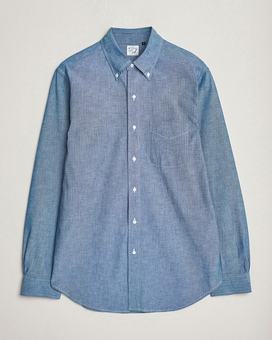 Herre | Skjorter | orSlow | Denim Button Down Shirt Light Blue