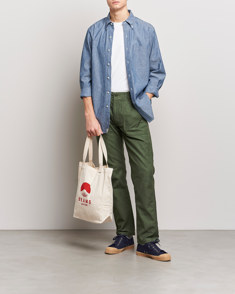Herre | Skjorter | orSlow | Denim Button Down Shirt Light Blue