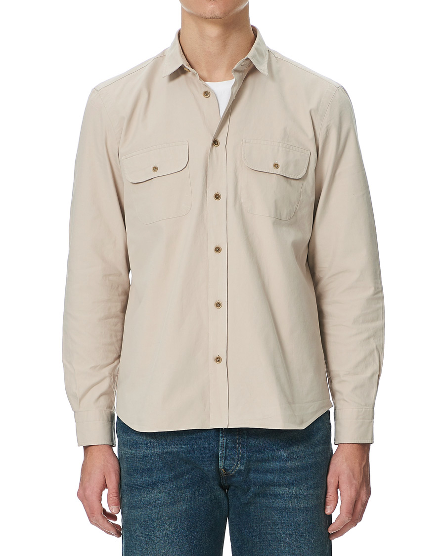 Herre | Skjorter | Finamore Napoli | Clark Overshirt Latte