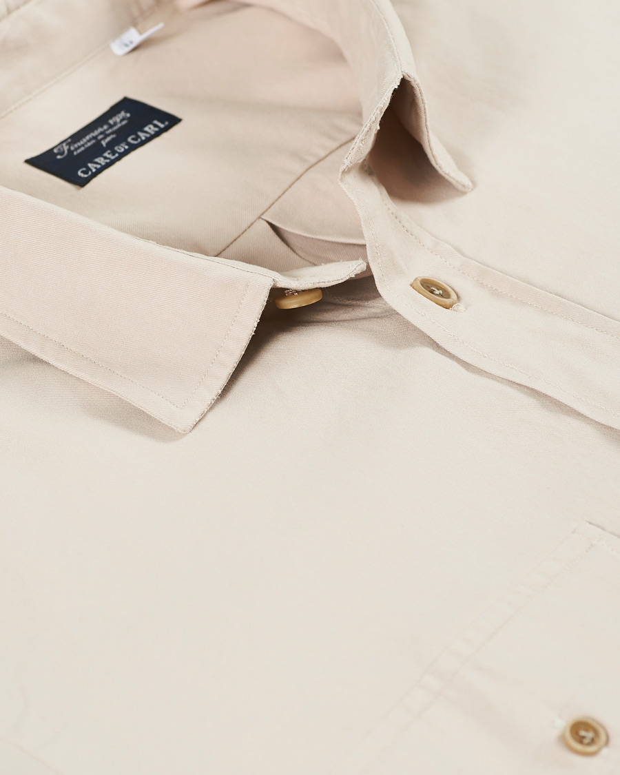 Herre | Skjorter | Finamore Napoli | Clark Overshirt Latte