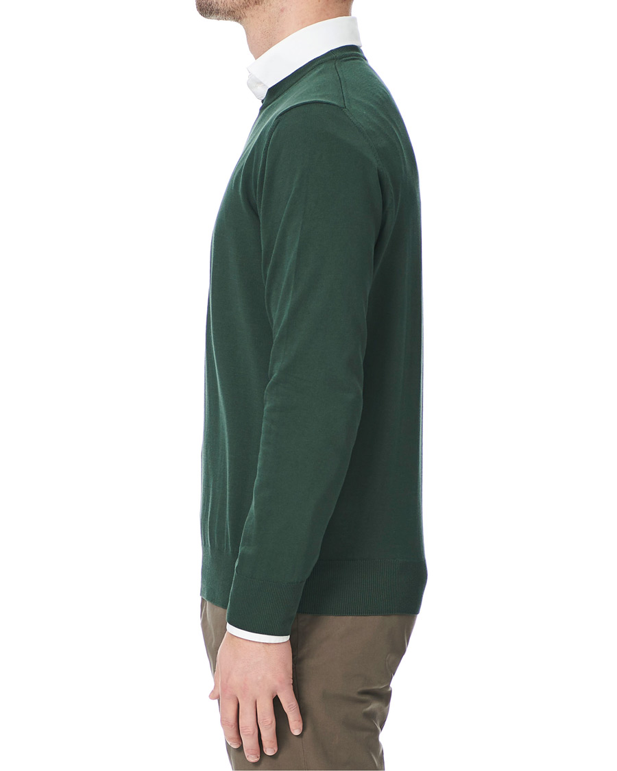 Herre | Gensere | Canali | Cotton Crew Neck Bottle Green