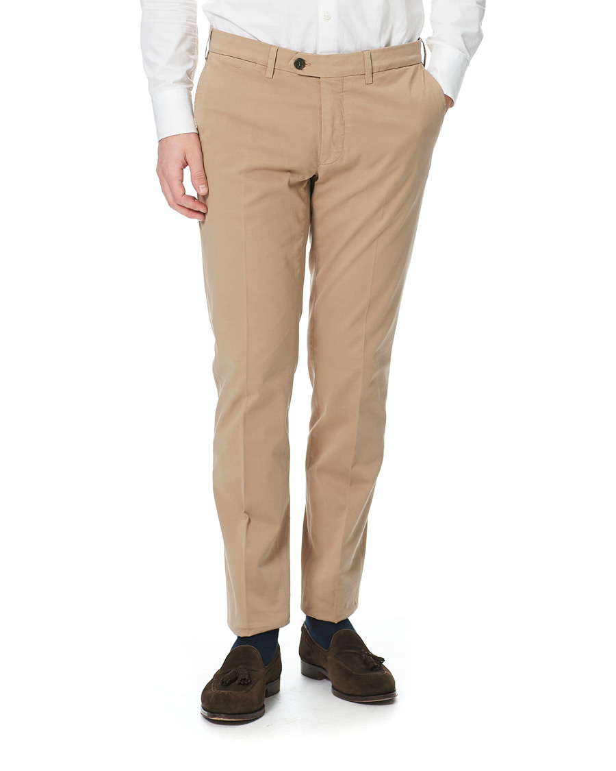 Herre | Bukser | Canali | Cotton Stretch Chinos Beige
