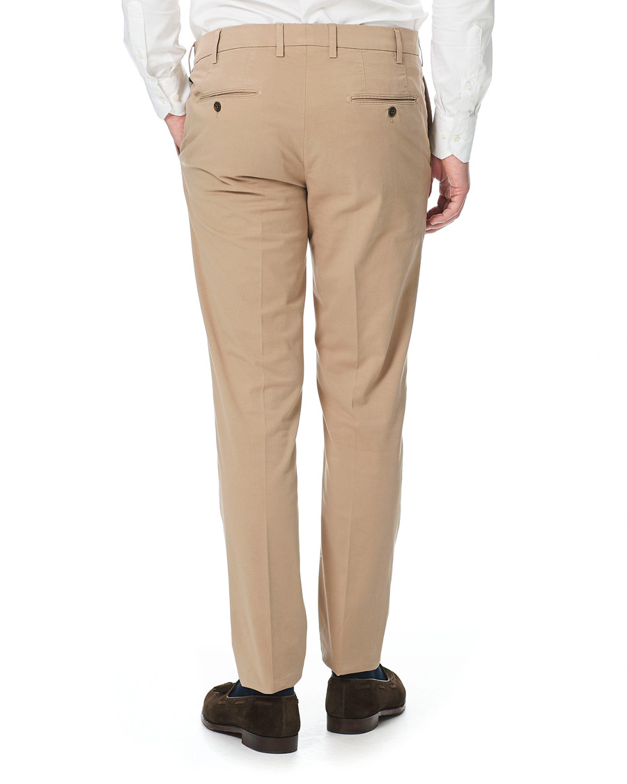 Herre | Bukser | Canali | Cotton Stretch Chinos Beige