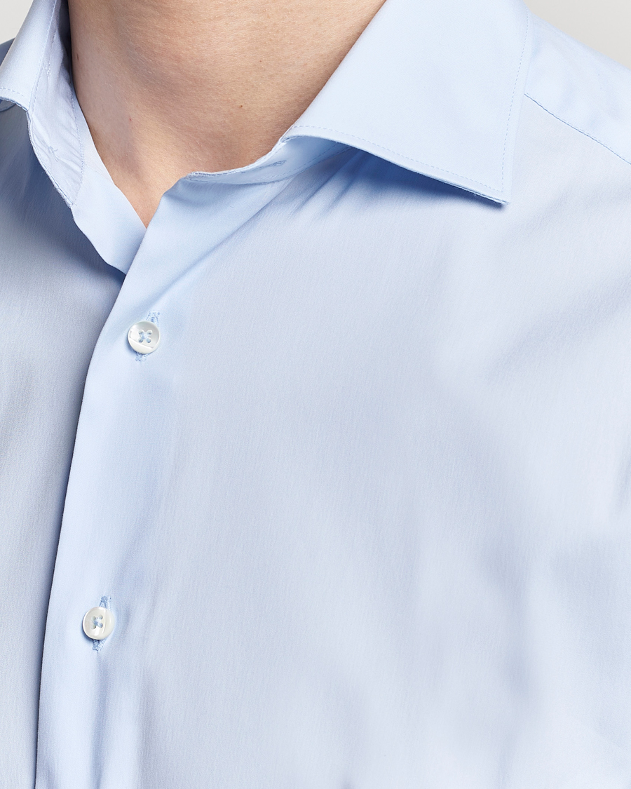 Herre | Skjorter | Canali | Slim Fit Cotton/Stretch Shirt Light Blue