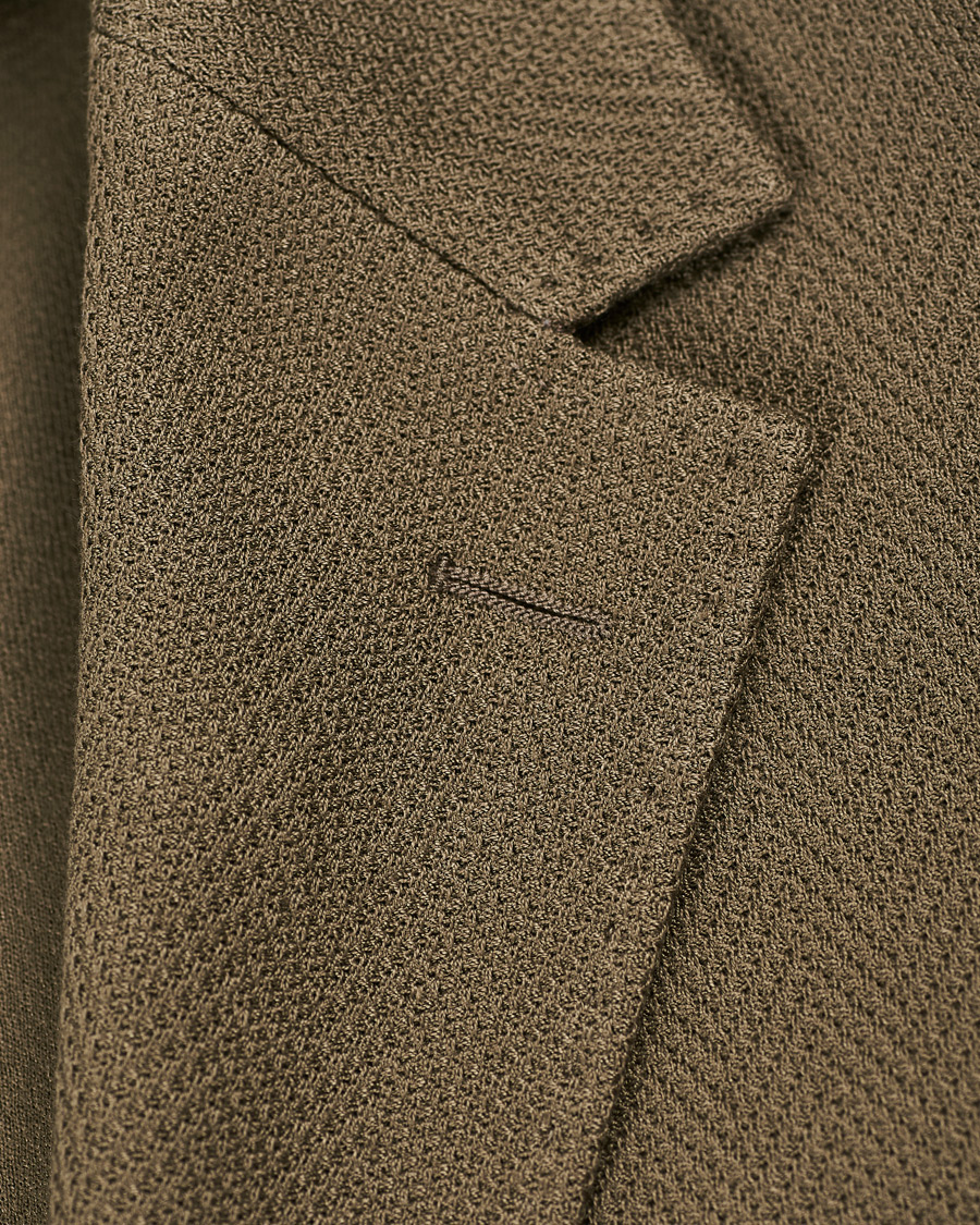 Herre | Dressjakker | Canali | Textured Cotton Jersey Blazer Olive
