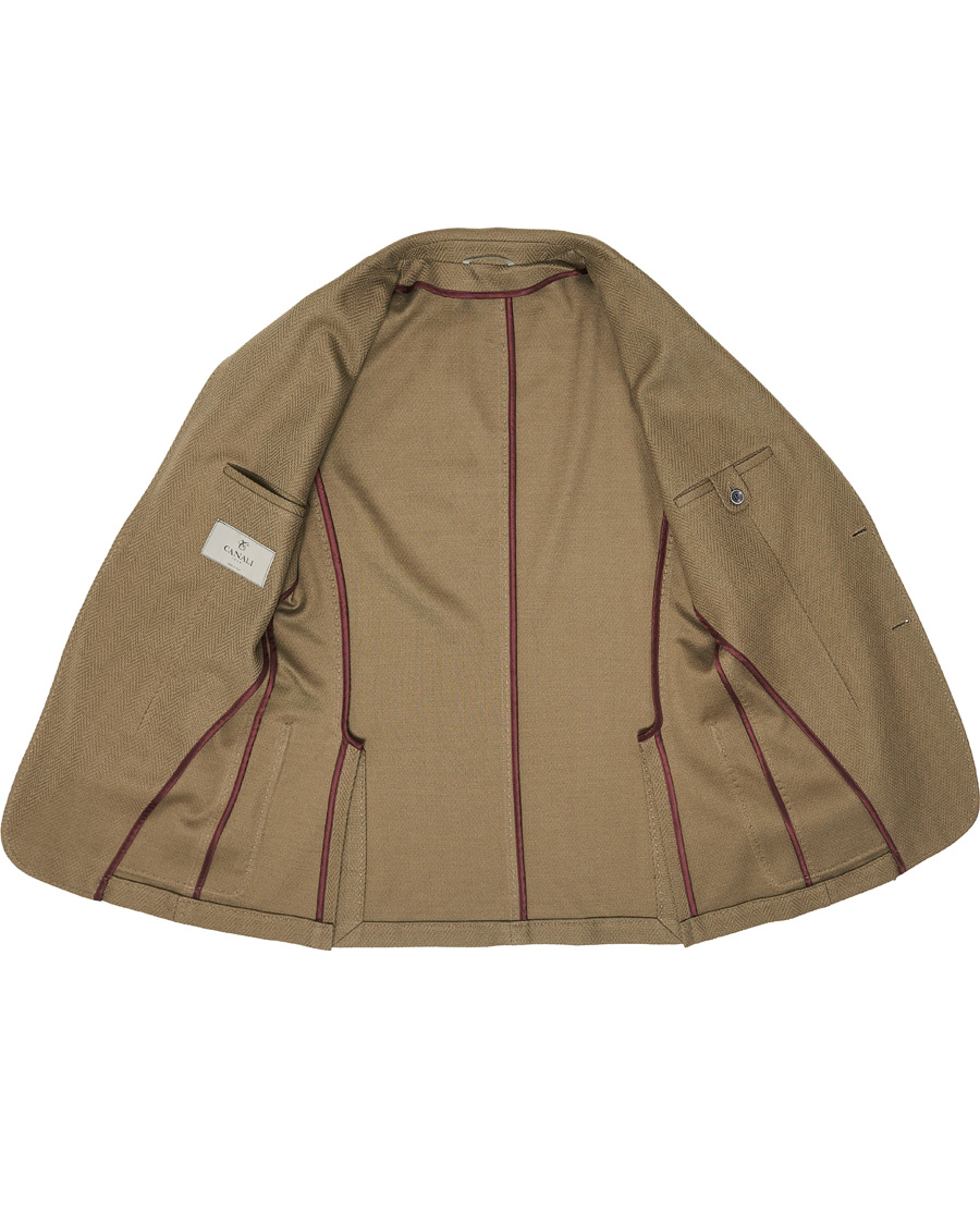 Herre | Dressjakker | Canali | Textured Cotton Jersey Blazer Olive