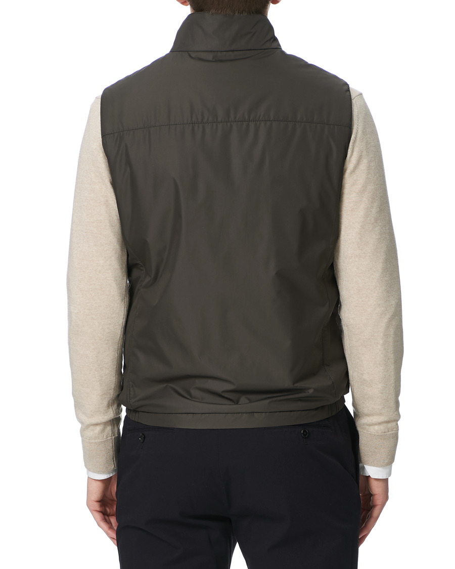 Herre | Jakker | Canali | Microfiber Nylon Gilet Military Green