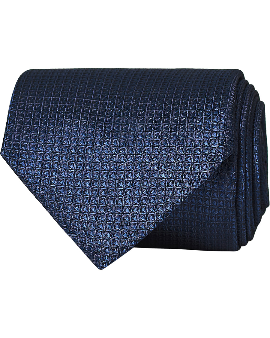 Herre | Canali Structured Silk Tie Navy 8 cm | Canali | Structured Silk Tie Navy 8 cm
