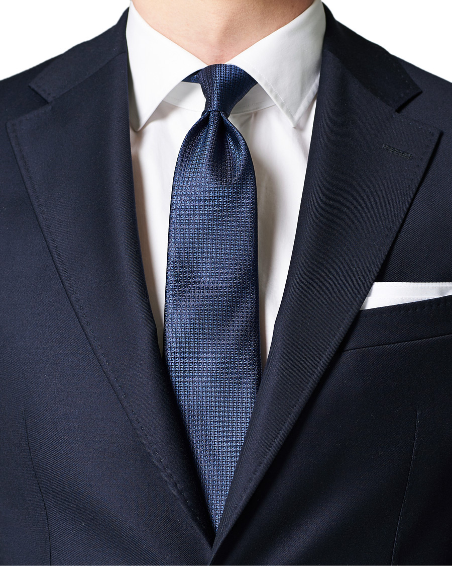 Herre | Canali Structured Silk Tie Navy 8 cm | Canali | Structured Silk Tie Navy 8 cm