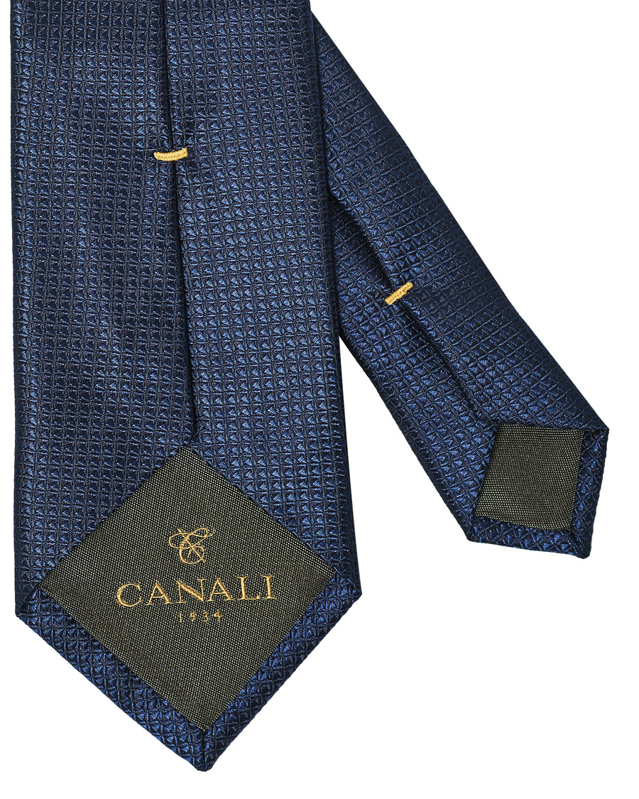 Herre | Canali Structured Silk Tie Navy 8 cm | Canali | Structured Silk Tie Navy 8 cm