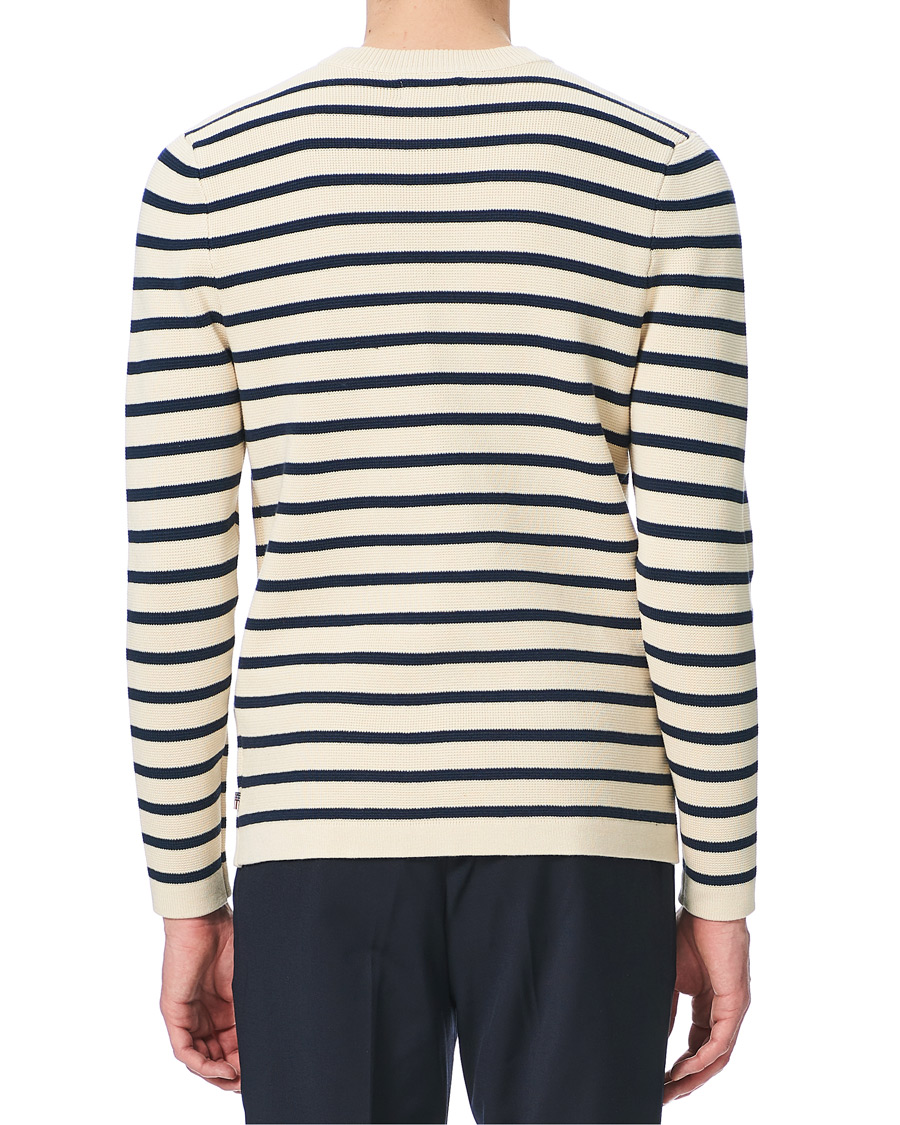 Herre | Gensere | Lexington | Martin Full Milano Striped Sweater White/Blue