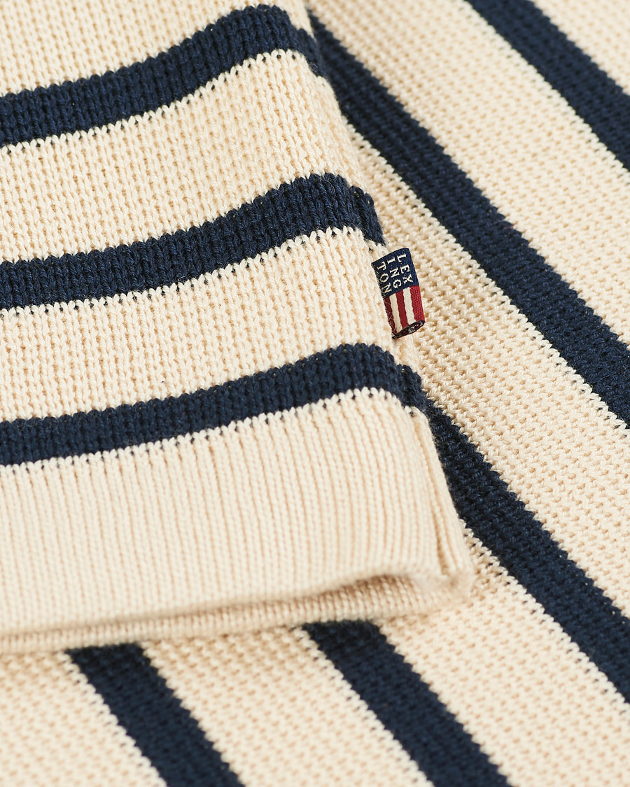 Herre | Gensere | Lexington | Martin Full Milano Striped Sweater White/Blue