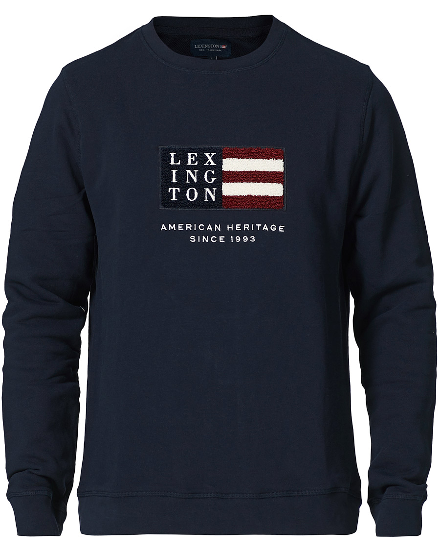 Herre | Gensere | Lexington | Barry Cotton Flag Sweatshirt Dark Blue