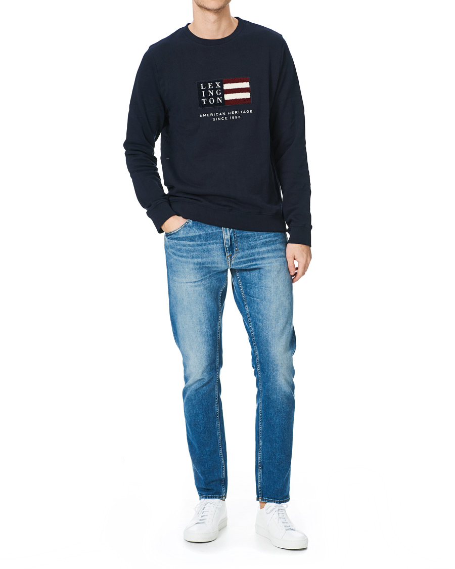 Herre | Gensere | Lexington | Barry Cotton Flag Sweatshirt Dark Blue