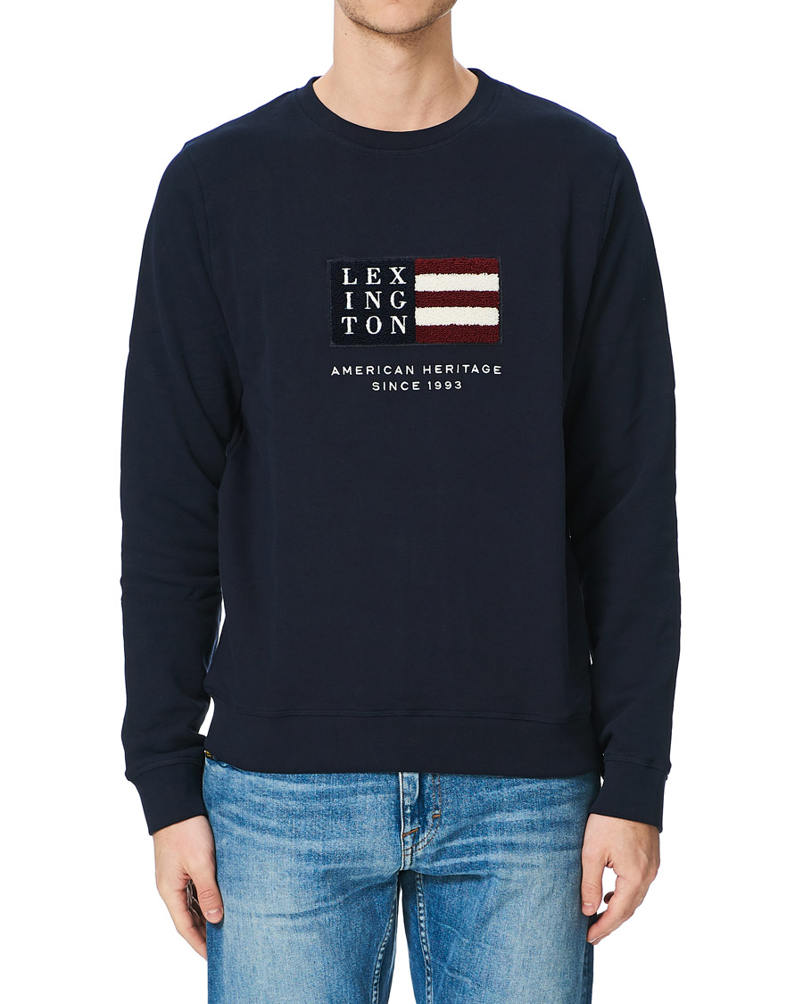 Herre | Gensere | Lexington | Barry Cotton Flag Sweatshirt Dark Blue