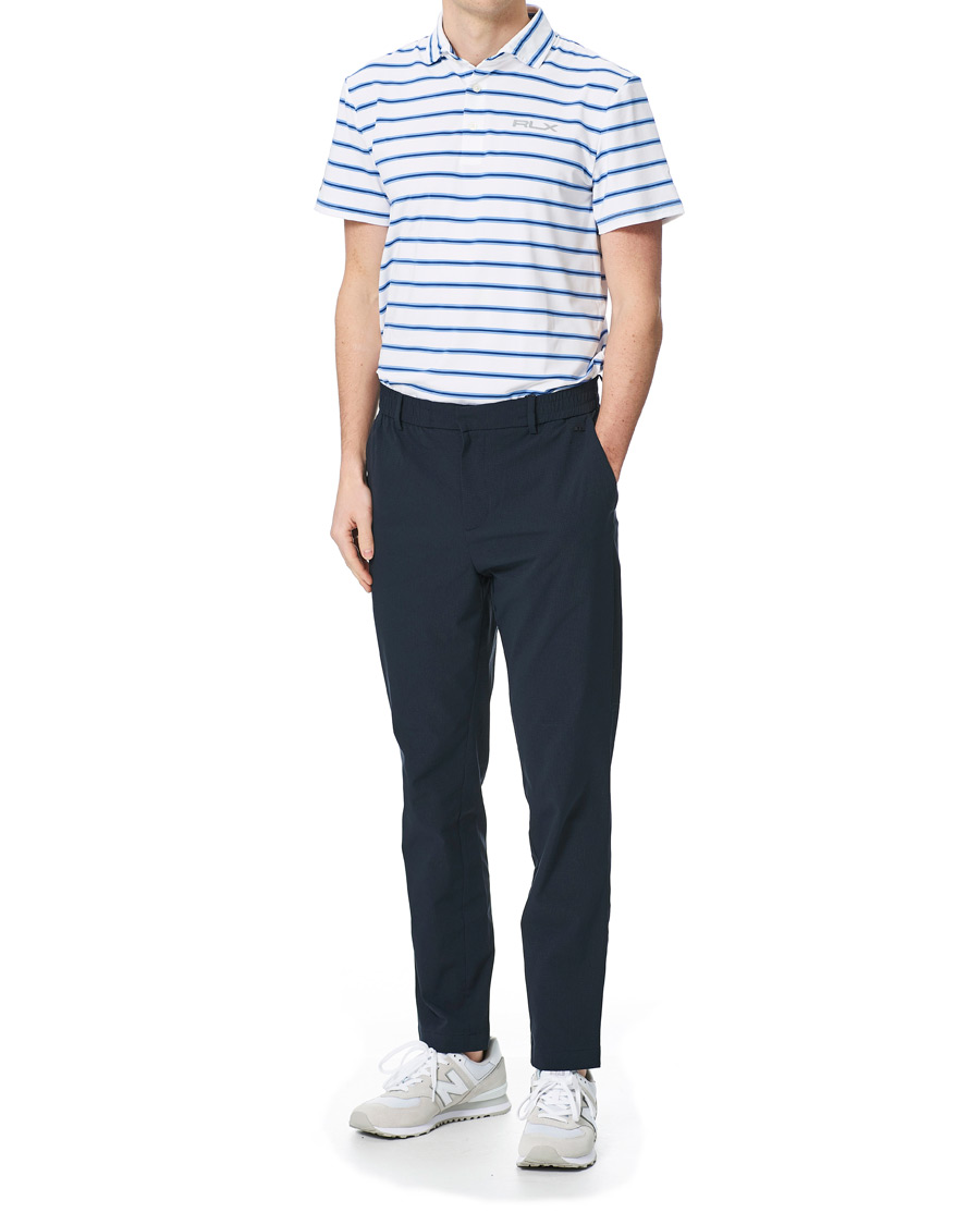 Herre | Pikéer | RLX Ralph Lauren | Airflow Stripe Polo Pure White/Blue