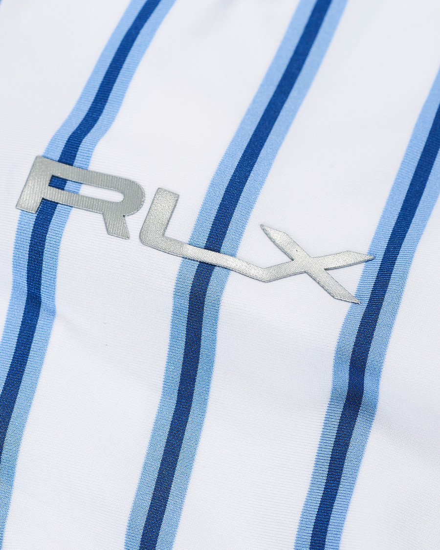Herre | Pikéer | RLX Ralph Lauren | Airflow Stripe Polo Pure White/Blue