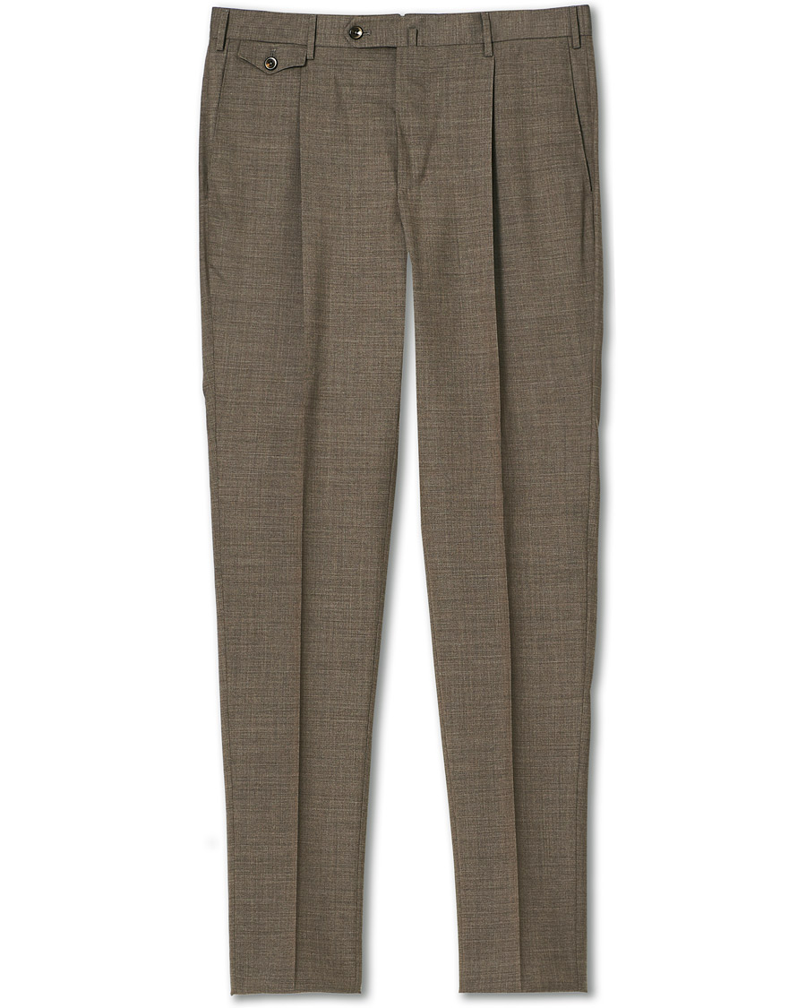 Herre | Bukser | PT01 | Gentleman Fit Wool Trousers Light Brown