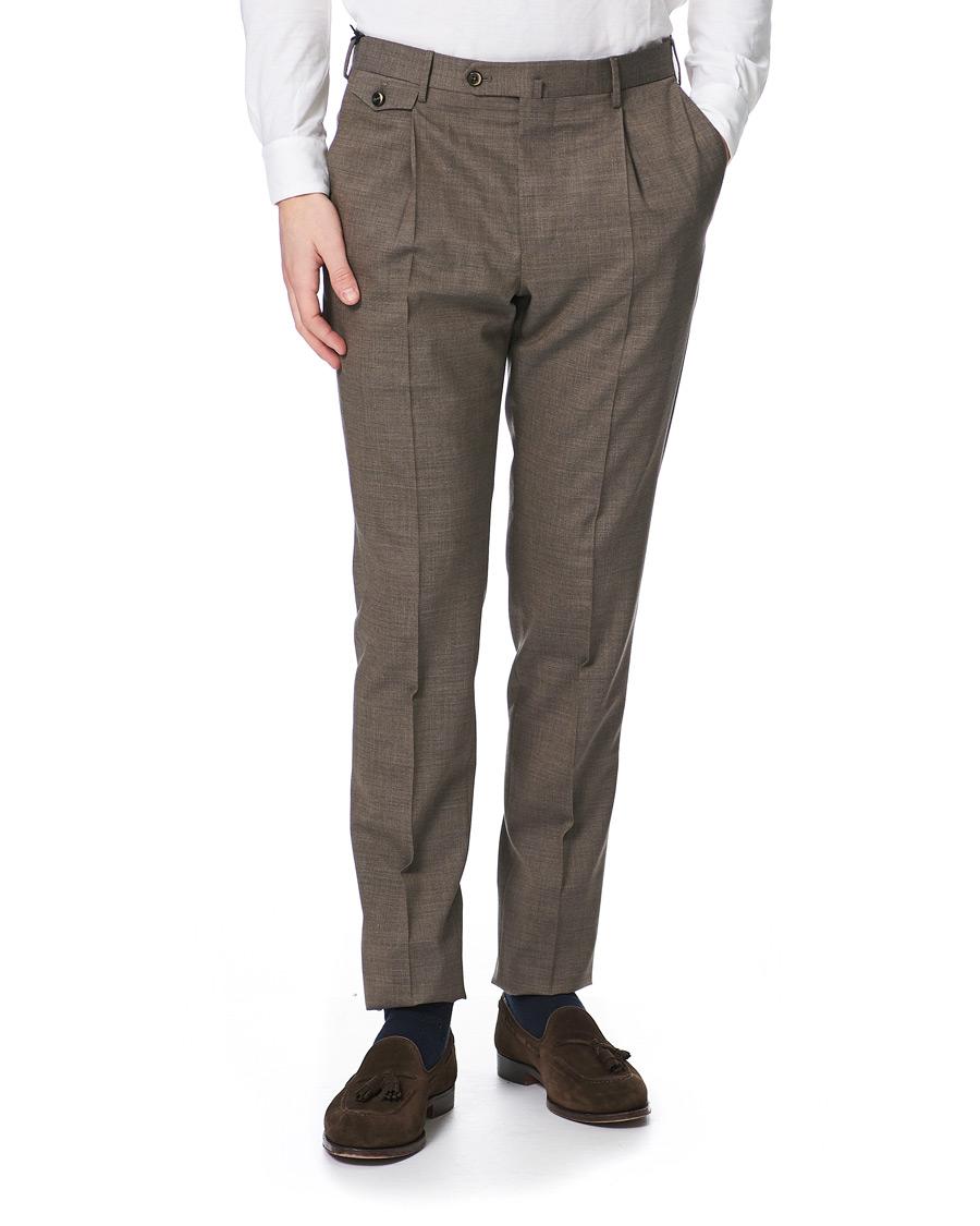 Herre | Bukser | PT01 | Gentleman Fit Wool Trousers Light Brown