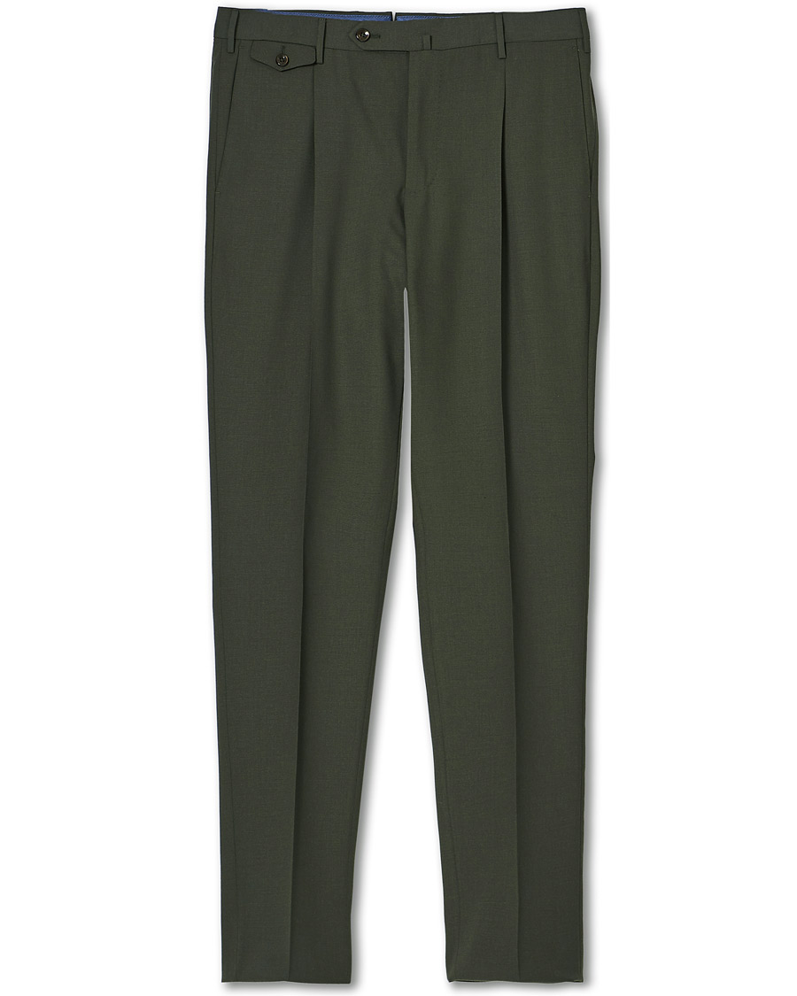 Herre | Bukser | PT01 | Gentleman Fit Wool Trousers Dark Green