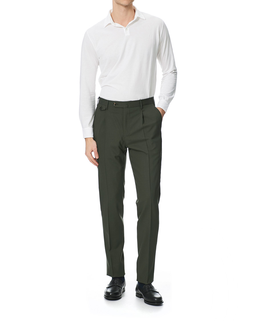 Herre | Bukser | PT01 | Gentleman Fit Wool Trousers Dark Green
