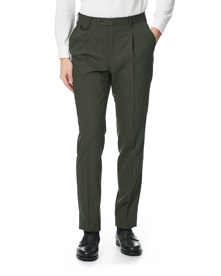 Herre | Bukser | PT01 | Gentleman Fit Wool Trousers Dark Green