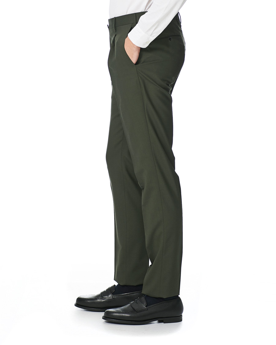 Herre | Bukser | PT01 | Gentleman Fit Wool Trousers Dark Green