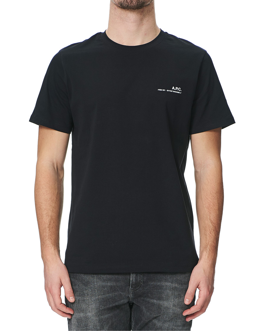 Herre | T-Shirts | A.P.C. | Item Short Sleeve T-Shirt Black