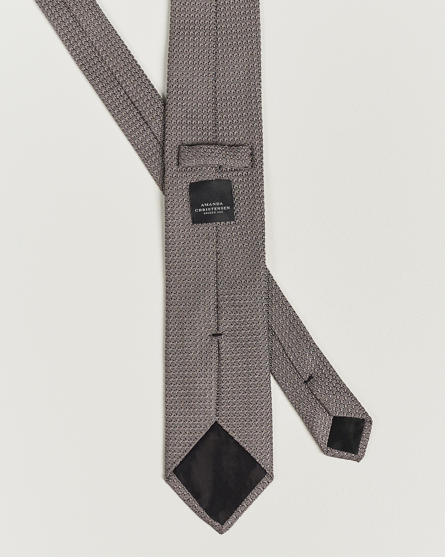 Herre | Amanda Christensen Silk Grenadine 8 cm Tie Grey | Amanda Christensen | Silk Grenadine 8 cm Tie Grey
