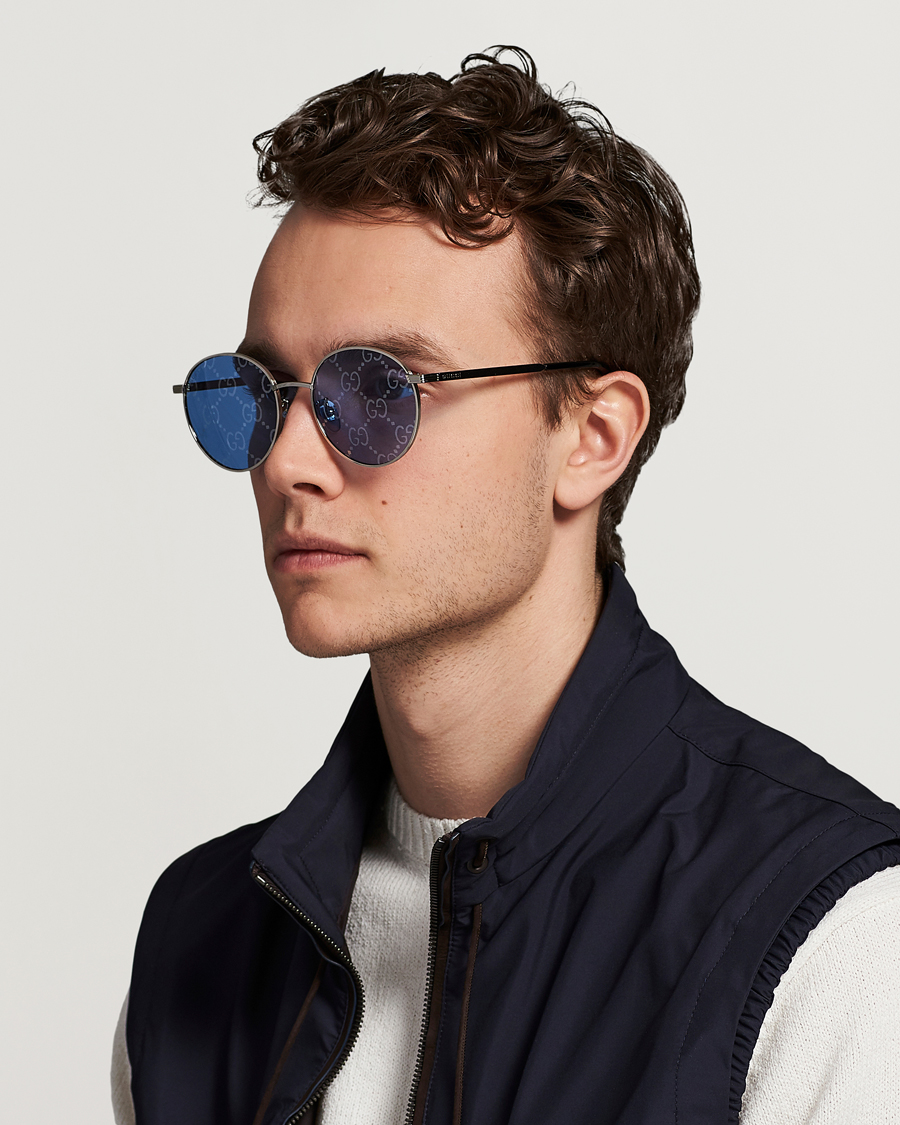 Herre | Runde solbriller | Gucci | GG0944SA Sunglasses Silver/Blue